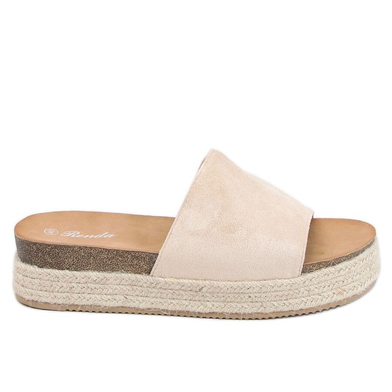Béžové pantofle espadrilles 10-215 Beige béžový