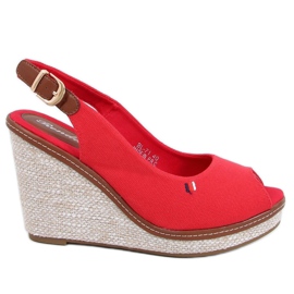 Červené klínové sandály BL-71 Red červený