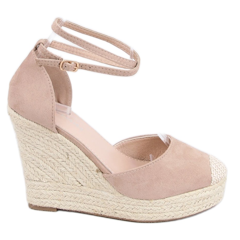 Espadrilles na béžovém klínu 3010 Beige béžový