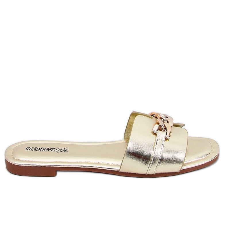 Zlaté pantofle HY23-01 se řetízkem zlatý