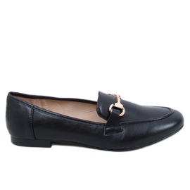 Černé Dámské černé mokasíny T392 Black černý