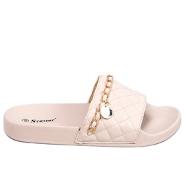 CK189P Béžové béžové pantofle béžový CK189P Béžové béžové pantofle béžový