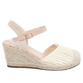 Espadrilles na béžovém klínu DZ8006 Beige béžový ecru Espadrilles na béžovém klínu DZ8006 Beige béžový ecru