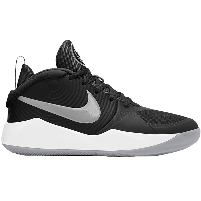 Dětské boty Nike Team Hustle D 9 černo-šedobílé AQ4224 001 černá černá