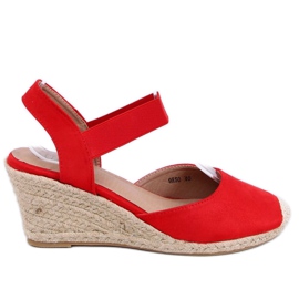 Červené espadrilky na klíncích, červené 9R50 červené červený