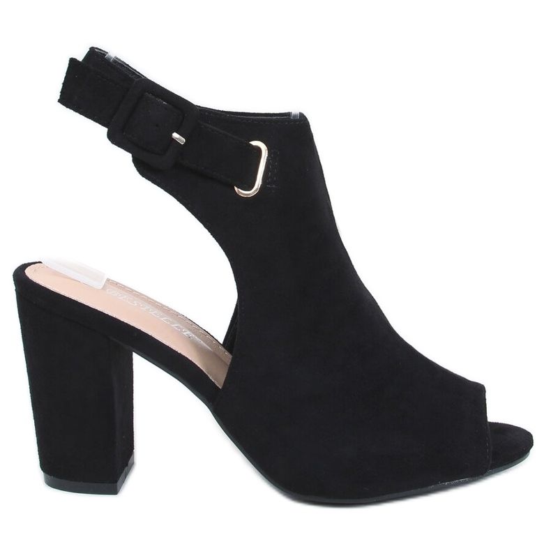 Černé sandály na vysokém podpatku 100-1001 SA-2 Black černá