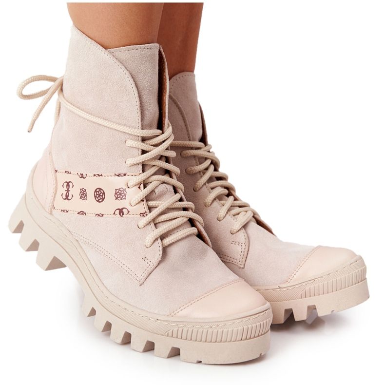 Semišové boty Workery Lewski Shoes 2942-0 Light Beż béžový
