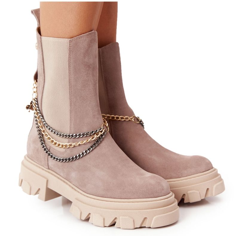 Semišové boty Chelsea Workery Lewski Shoes 2998-0 béžové béžový