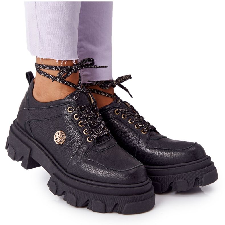 Lewski Shoes Kožené boty Oxfords Lewski 3011-0 černé černá