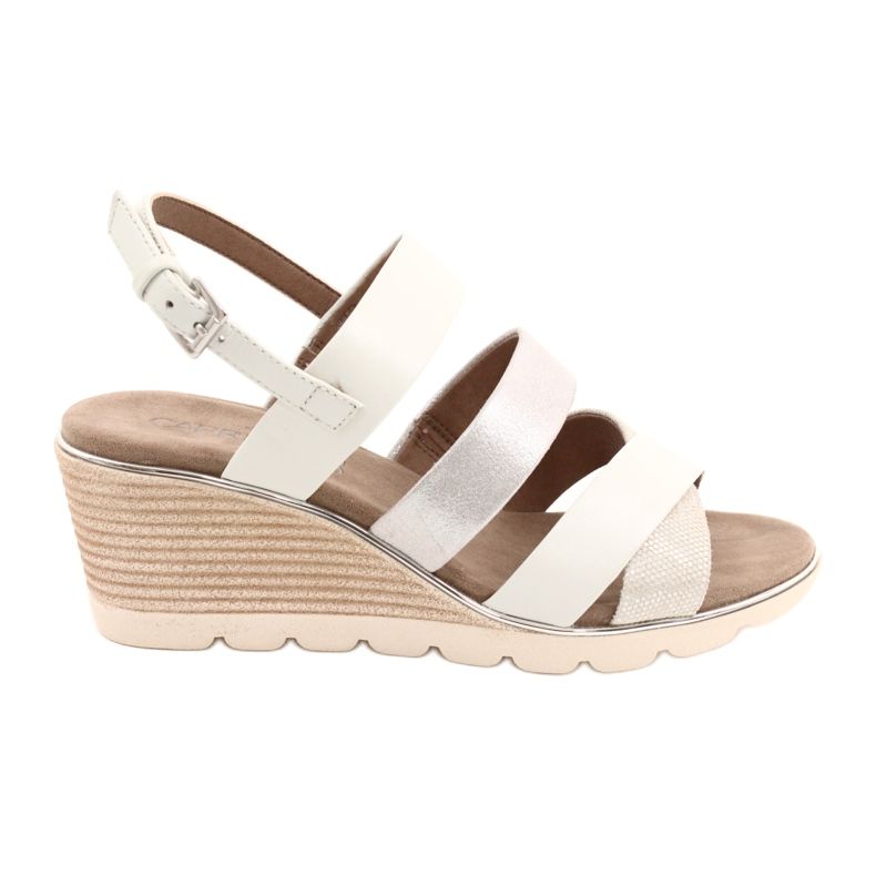 Dámské kožené sandály stříbrné Caprice 9-28708-26 stříbrný