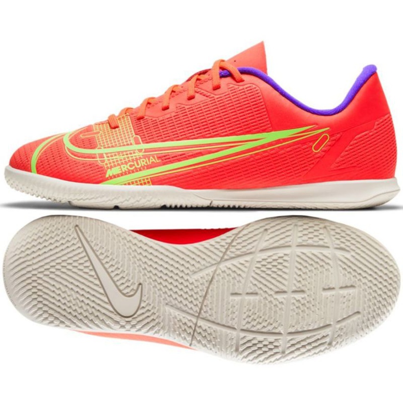 Kopačky Nike Mercurial Vapor 14 Club Ic Jr CV0826 600 vícebarevný pomeranče a červené