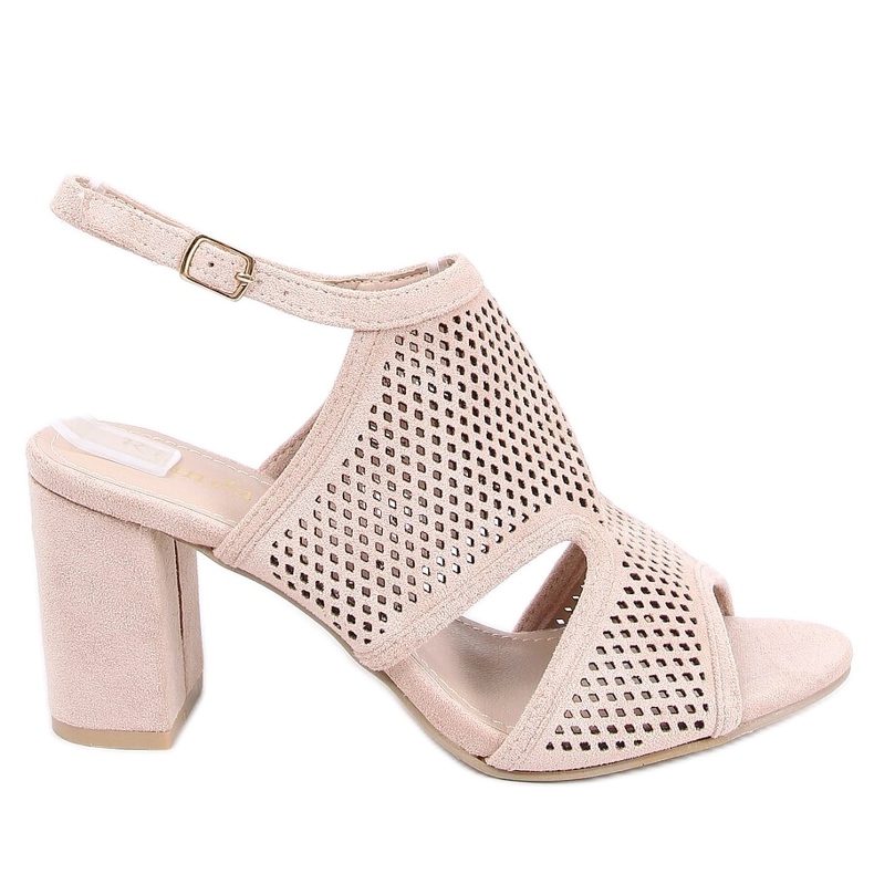 Béžové sandály na vysokém podpatku F1877 Beige béžový Béžové sandály na vysokém podpatku F1877 Beige béžový