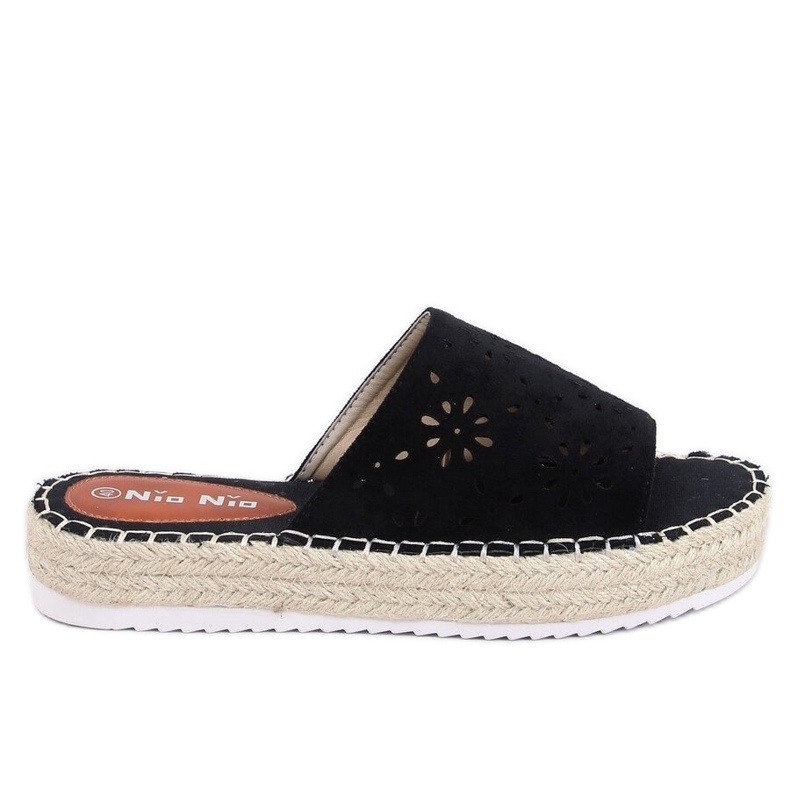 Černé prolamované espadrilky 99-62A černé černá