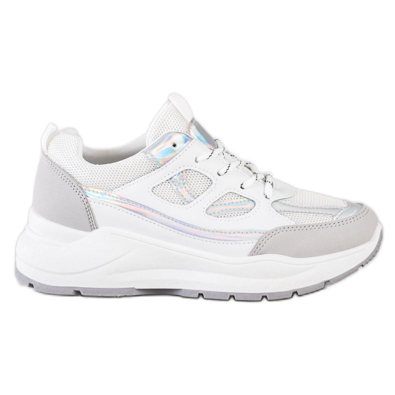 SHELOVET Stylové tenisky bílý stříbrný šedá