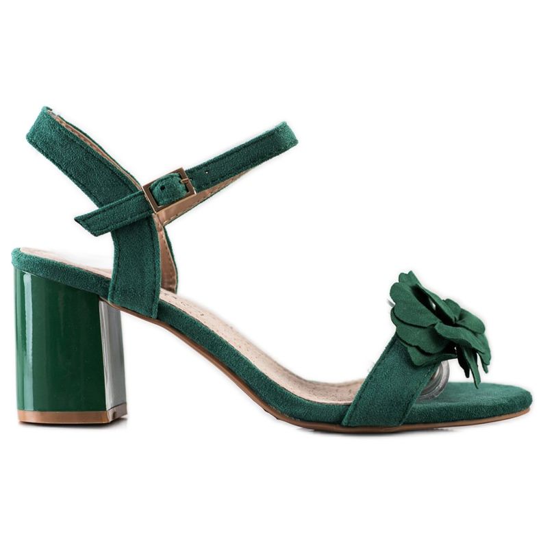S. BARSKI Sandály s květinovým S.BARSKI zelená