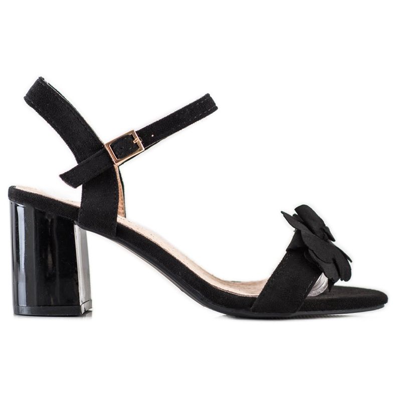 S. BARSKI Sandály s květinovým S.BARSKI černá