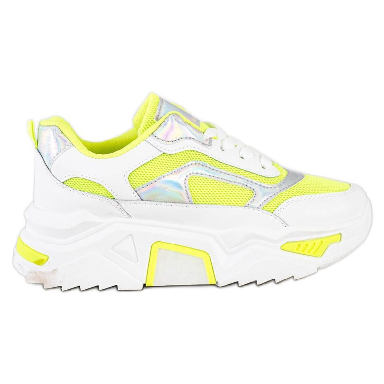 SHELOVET Tenisky na platformě se sítí bílý vícebarevný zelená