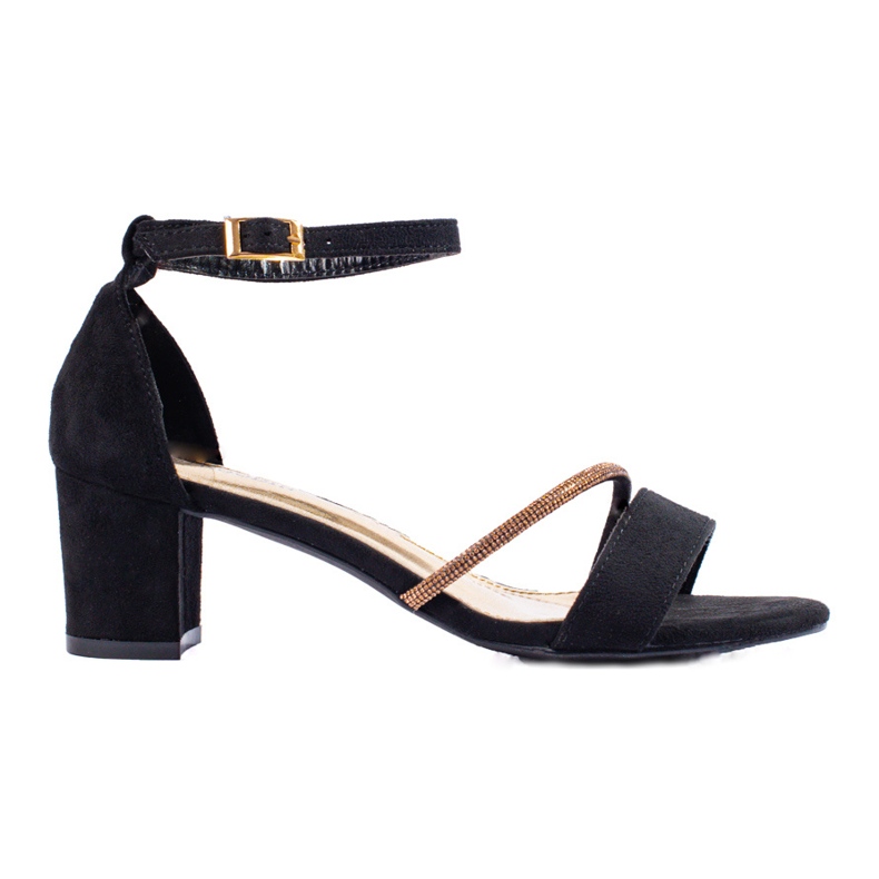 Goodin Elegantní sandály s kubickým zirkonem černá