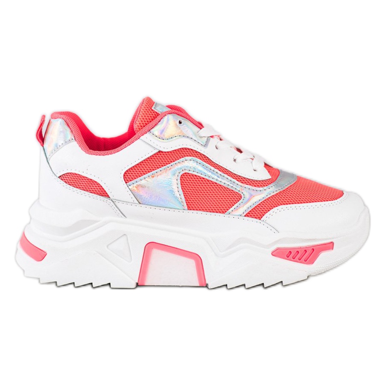 SHELOVET Tenisky na platformě se sítí bílý červené