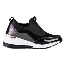 Goodin Kožené klínové tenisky černý