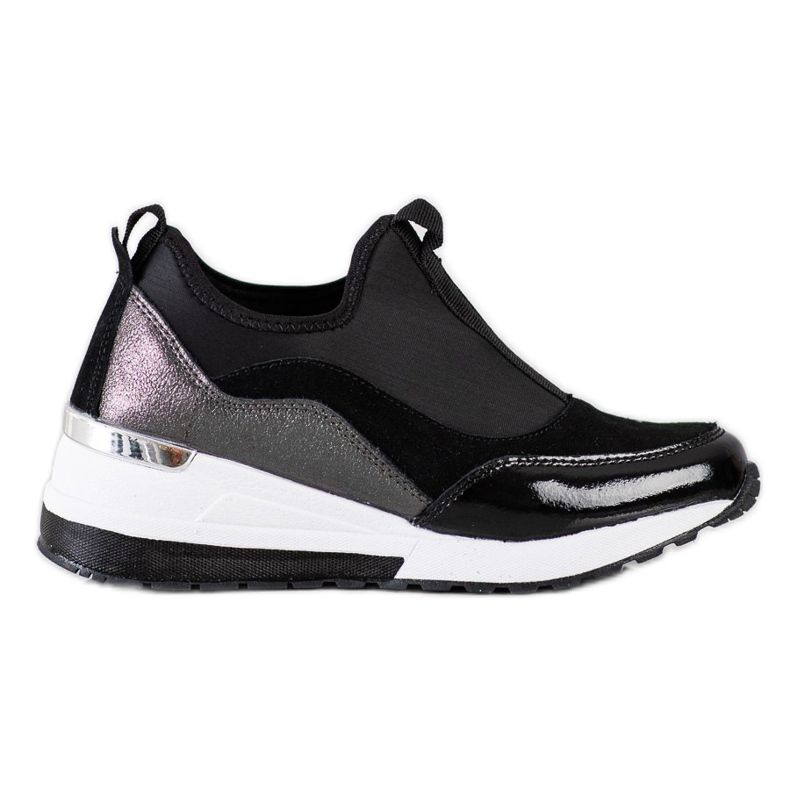 Goodin Kožené klínové tenisky černá