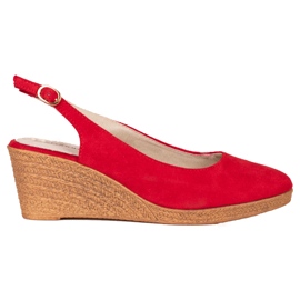 Goodin Pohodlné klínové lodičky červené