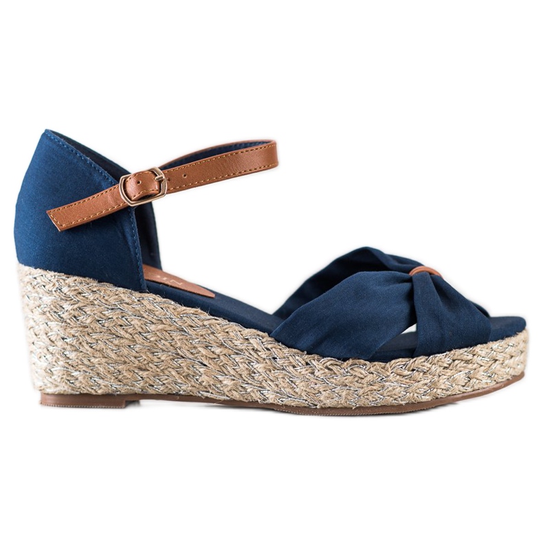 Goodin Textilní klínové sandály námořnická modrá Goodin Textilní klínové sandály námořnická modrá