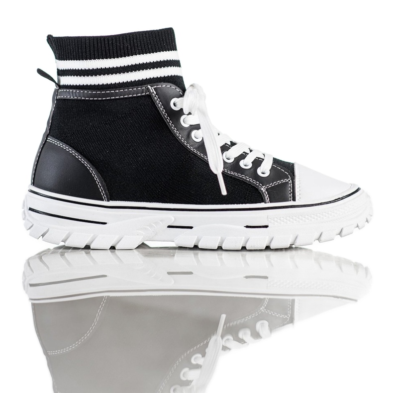 SHELOVET Módní nazouvací tenisky černá