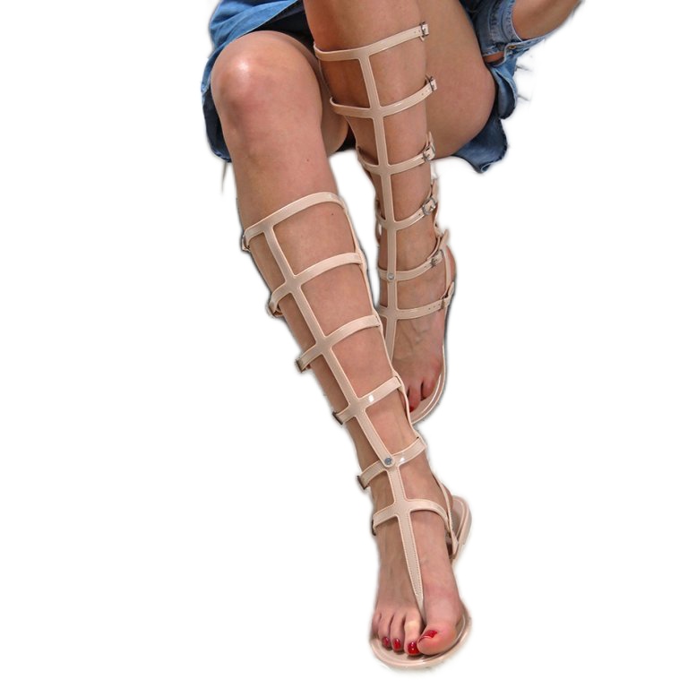 Lu Boo Béžové sandály High Romans japonská Harona béžový