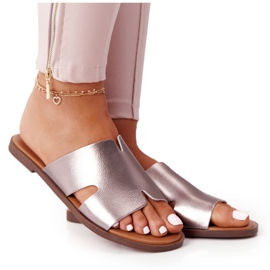 Kožené pantofle Sergio Leone Sk 063 Silver stříbro