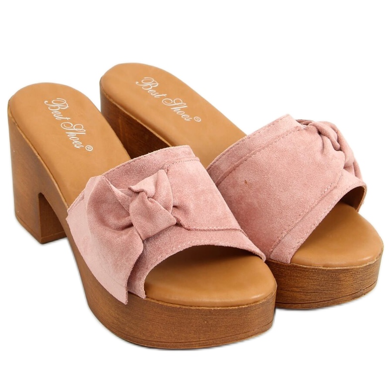 Pantofle ala Clogs pink YL-3M127 Pink růžový Pantofle ala Clogs pink YL-3M127 Pink růžový