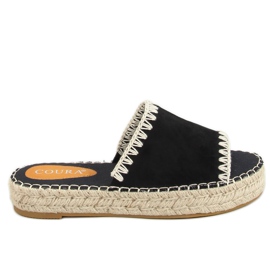 Černé dámské espadrilky černé 6095 Black béžový černý