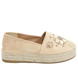 Béžové espadrilky s mušlemi 2798 Béžové béžový