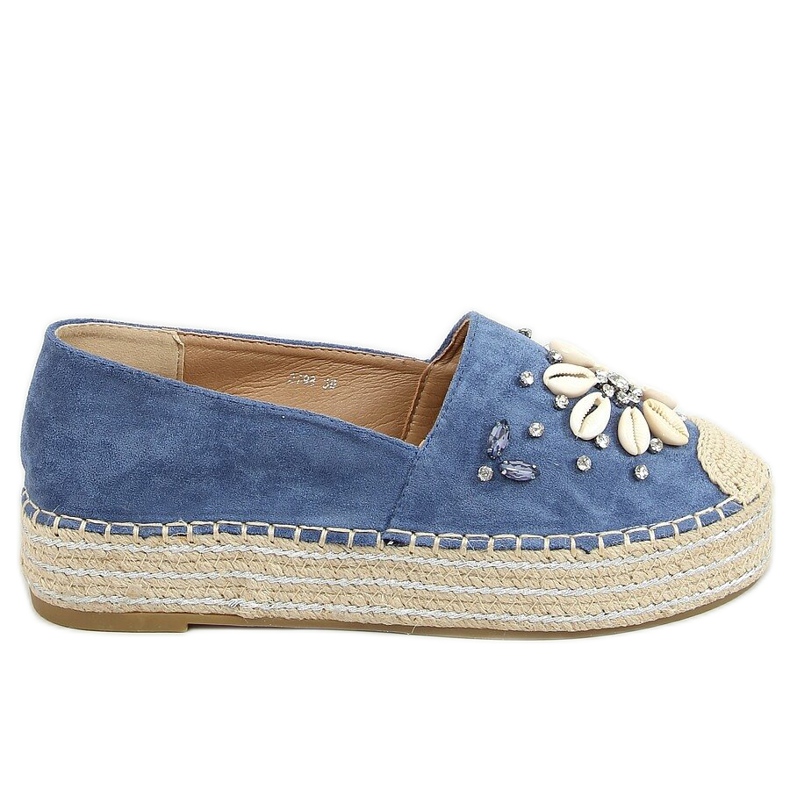 Modré espadrilky s mušlemi 2798 Blue modrý