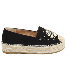 Černé espadrilky s mušlemi 2798 Black černý