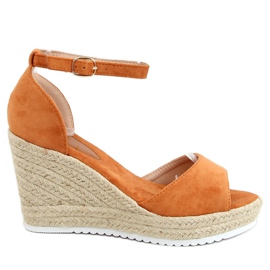 Sandály espadrilky na klínku velbloud 888-89 Camel hnědý