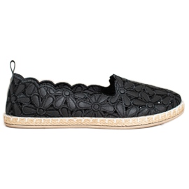 SHELOVET Espadrilky S Květinovým Vzorem černý