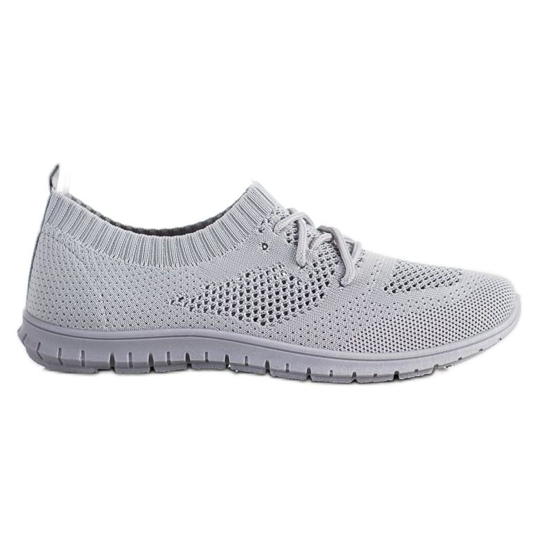 SHELOVET Šedé prolamované tenisky šedá