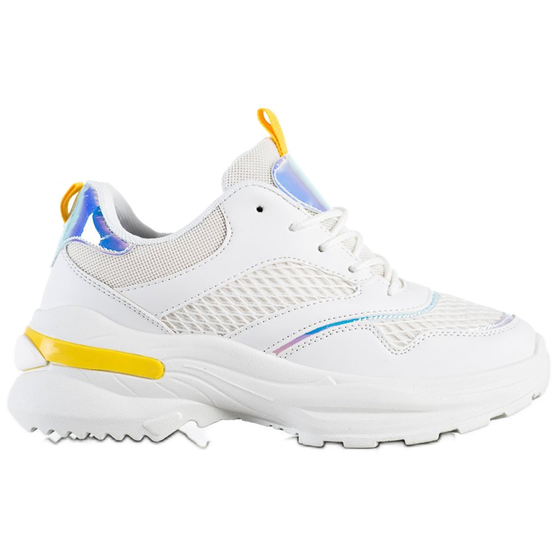 SHELOVET Tenisky na platformě se sítí bílý