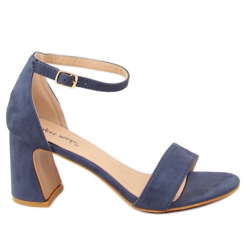 Modré sandály na vysokém podpatku 8741 Blue modrý
