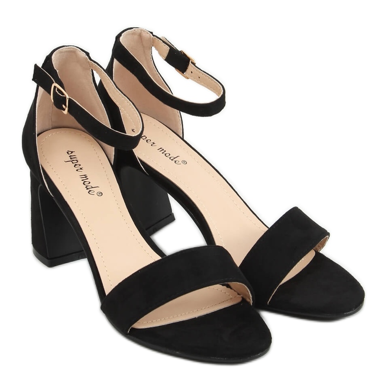 Černé sandály na vysokém podpatku 8741 Black černá