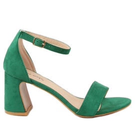 Zelené sandály na vysokém podpatku 8741 Green zelený