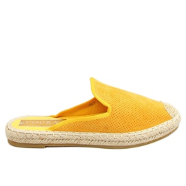 Dámské pantofle medové espadrilky 4821 žluté žluť