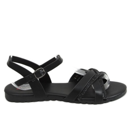 Dámské černé sandály 3160 Black černá Dámské černé sandály 3160 Black černá
