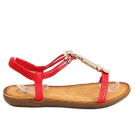 Červené dámské sandály H075 Rojo červený
