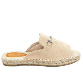 Béžové pantofle espadrilky se sponou 8294 Béžová béžový Béžové pantofle espadrilky se sponou 8294 Béžová béžový