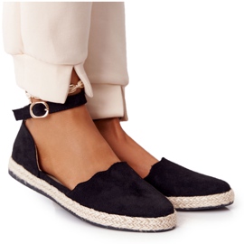 S.Barski Suede Espadrilles On The Straw Sole S. Bararski Black černý