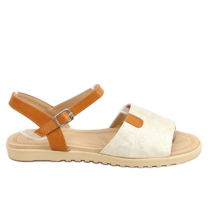 Dámské zlaté sandály PT-2R26 Gold hnědý zlatý