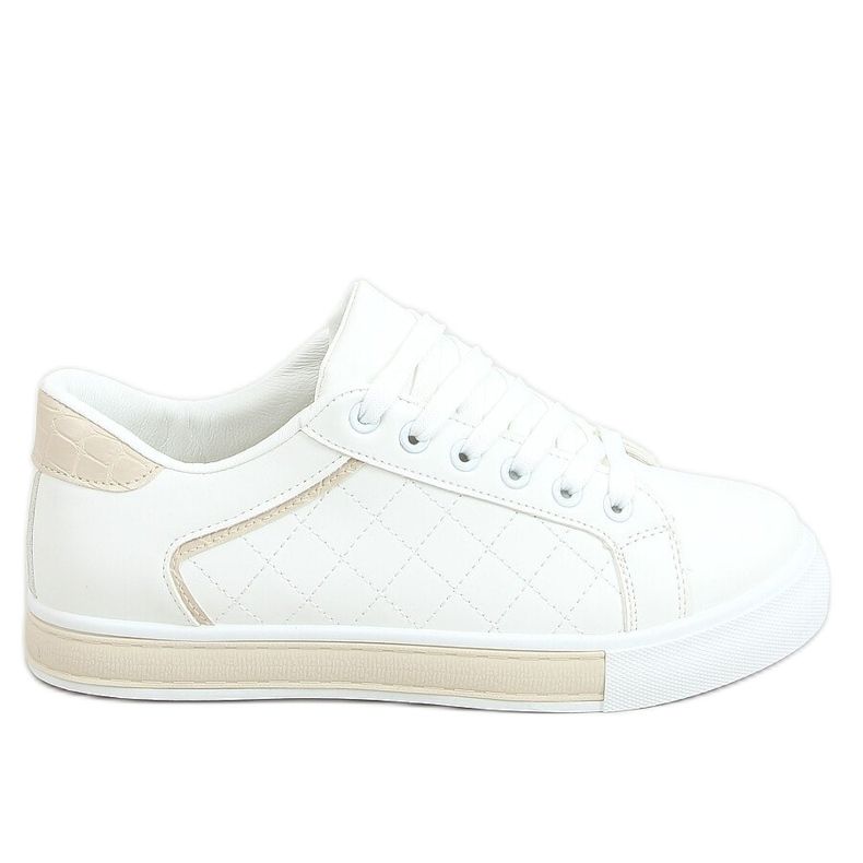 Dámské bílé a béžové tenisky A88-86 Béžová béžový bílý