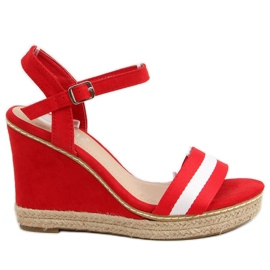 Červené klínové sandály LL6320 Red Červené klínové sandály LL6320 Red